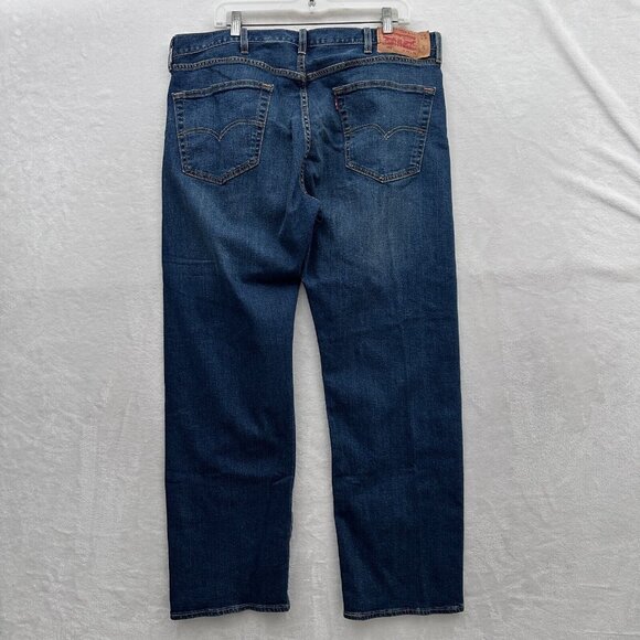 Levis 501 Jeans Men 38x30 Blue Medium Wash Button Fly Straight Leg Stretch - Picture 14 of 14